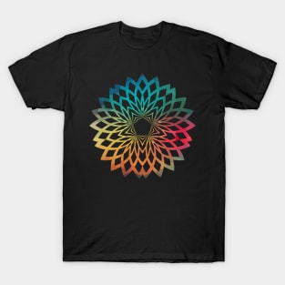 Rainbow abstract flower design 05 T-Shirt